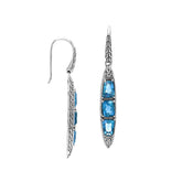 AE-6325-BT Sterling Silver Earring With Blue Topaz Q. Jewelry Bali Designs Inc